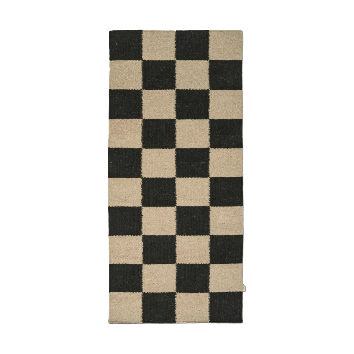 Squares løper, Black-natural, 80x200 cm