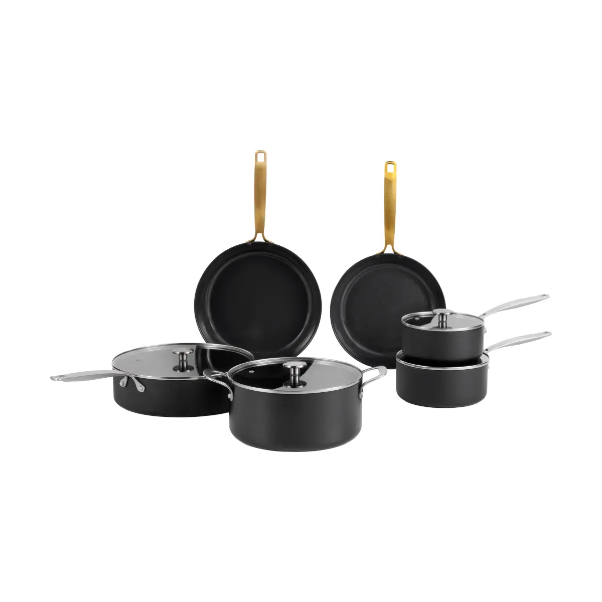 Combekk Element gryte- og stekepannesett 10 deler, Black