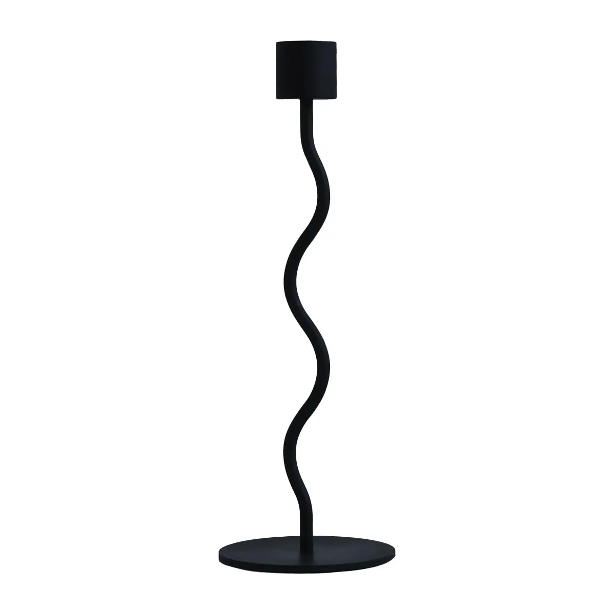 Curved lysestake 23 cm, Svart