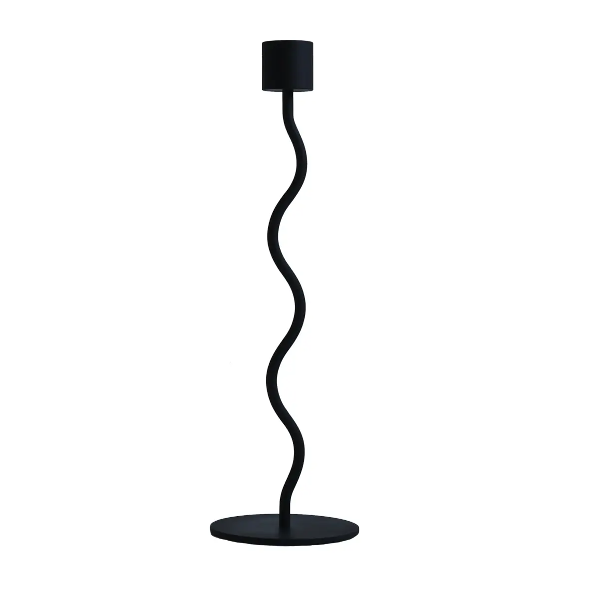 Curved lysestake 26 cm, Svart