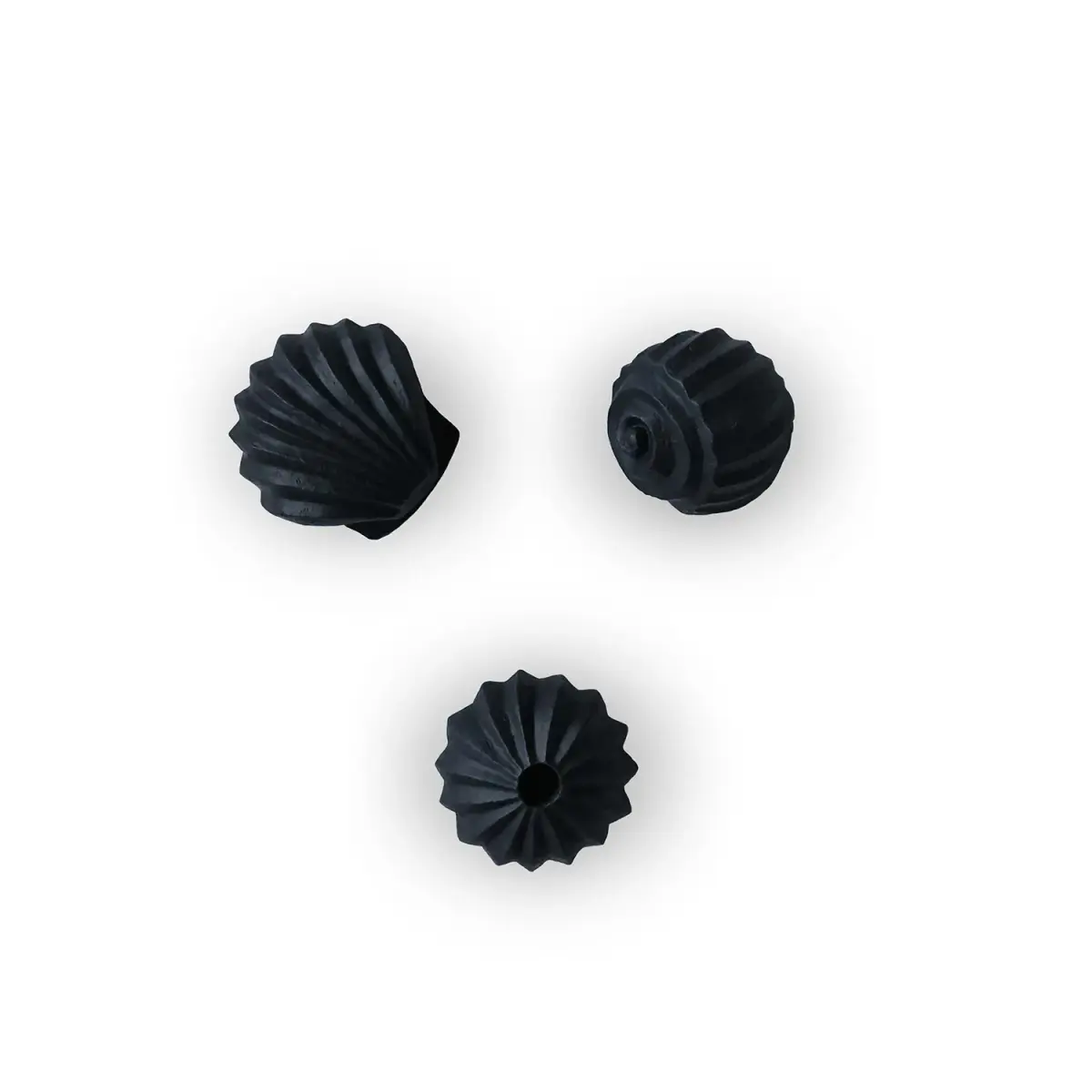 The Genesis Shells skulptur 3-pakning, Coal