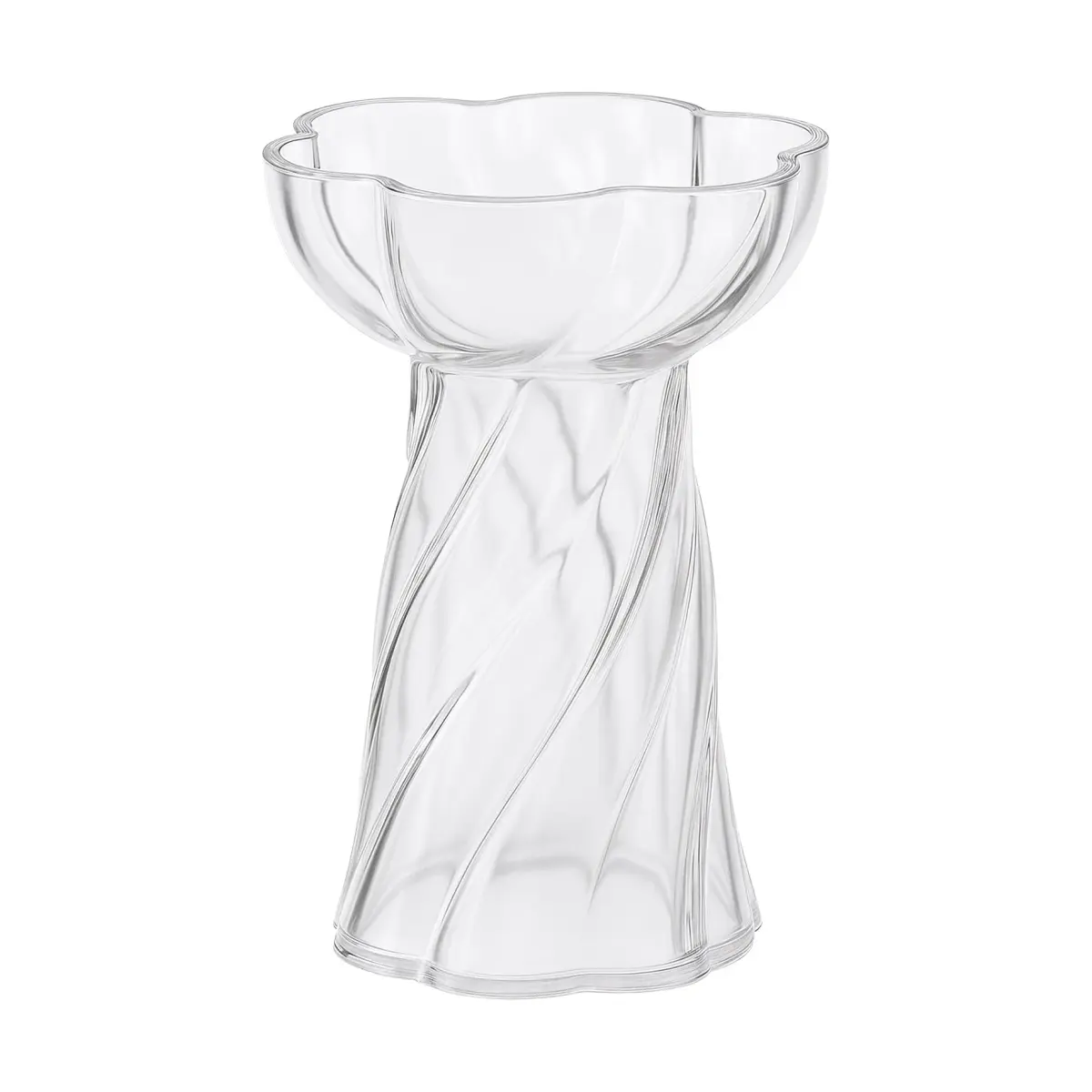 Twist bulb vase 16 cm, Clear