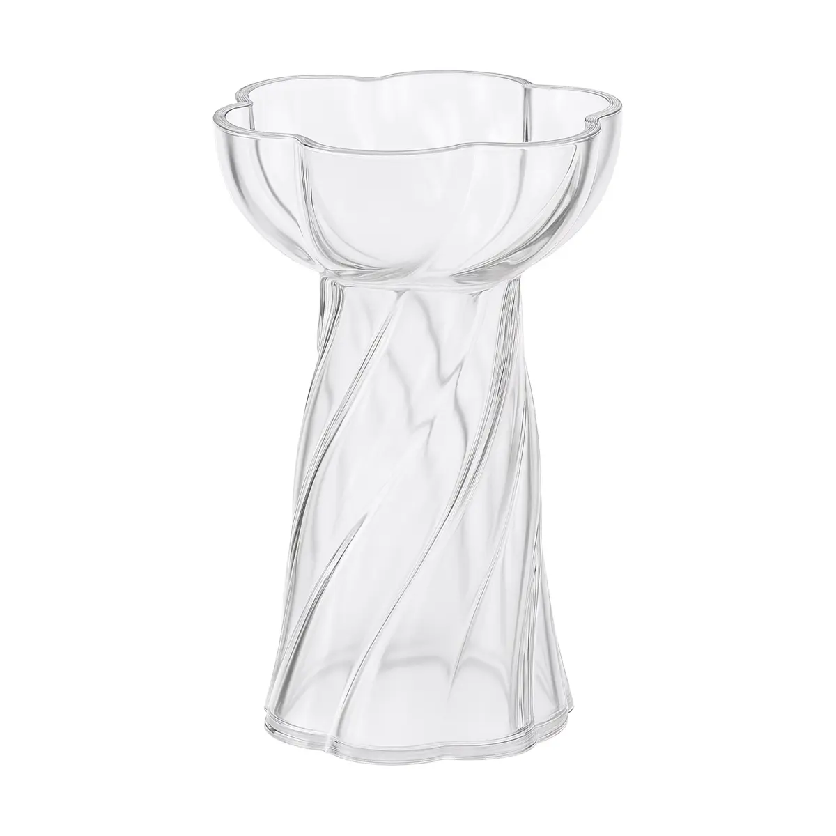 Twist bulb vase 19 cm, Clear