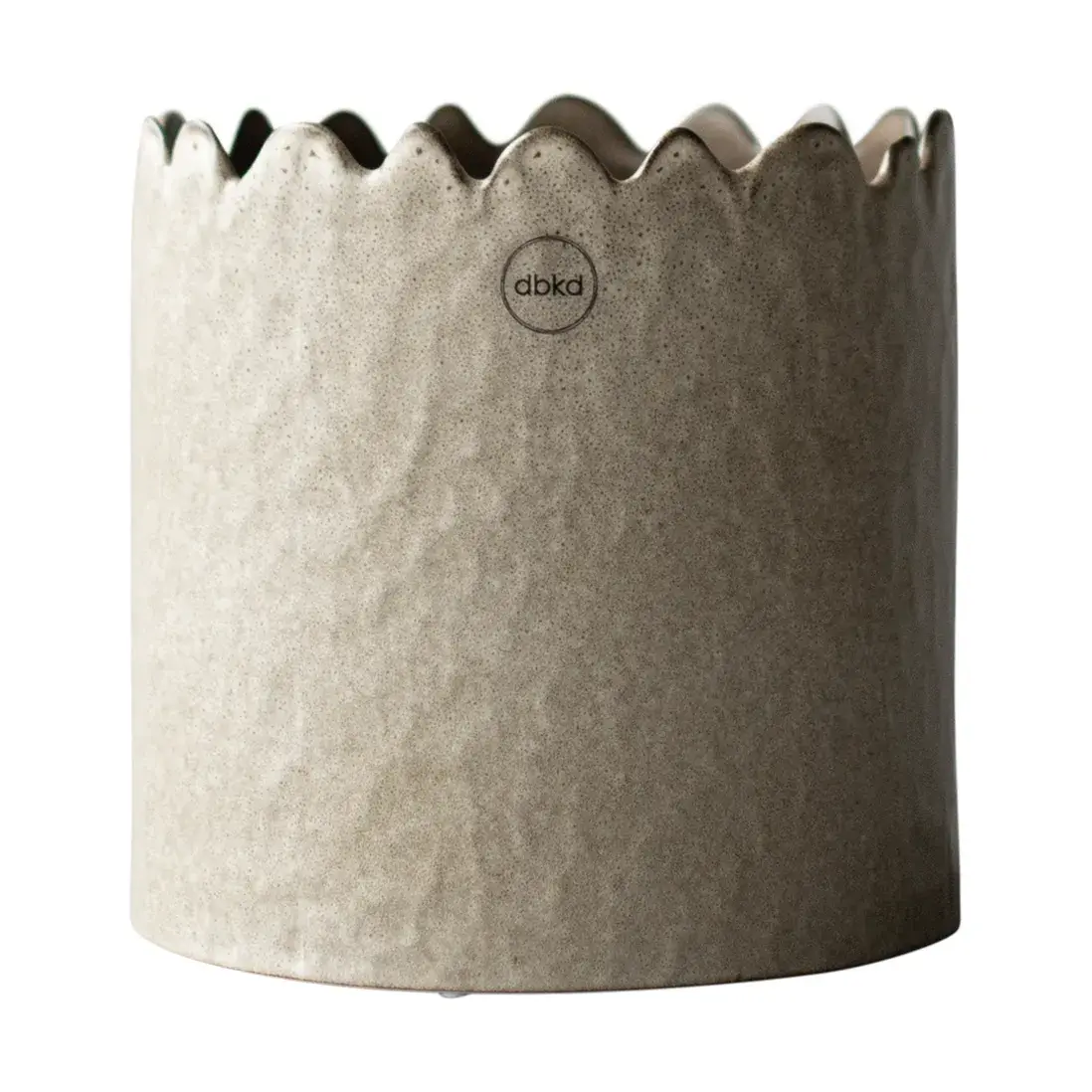 Flowery krukke Ø16 cm, Beige