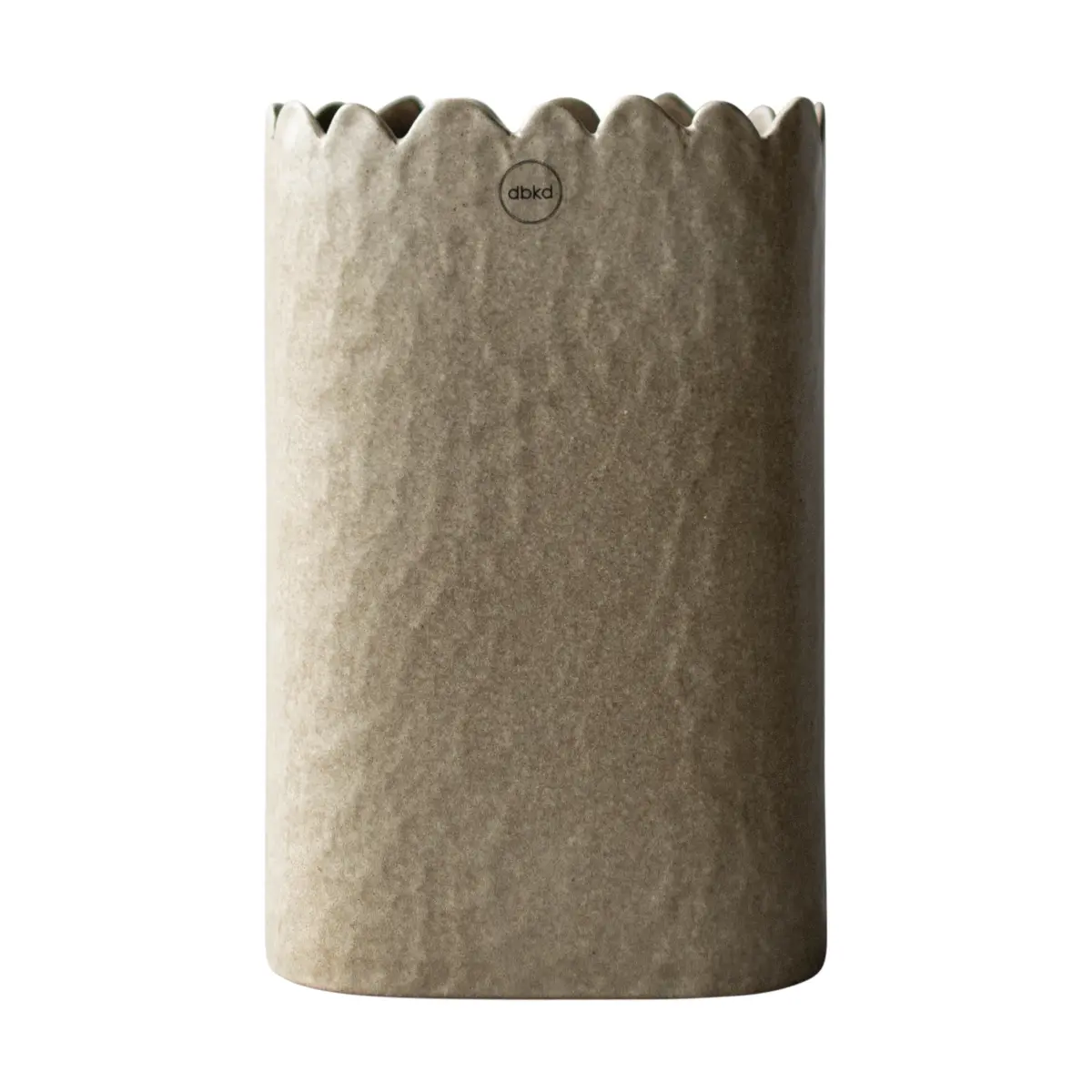 Flowery vase 20 cm, Beige