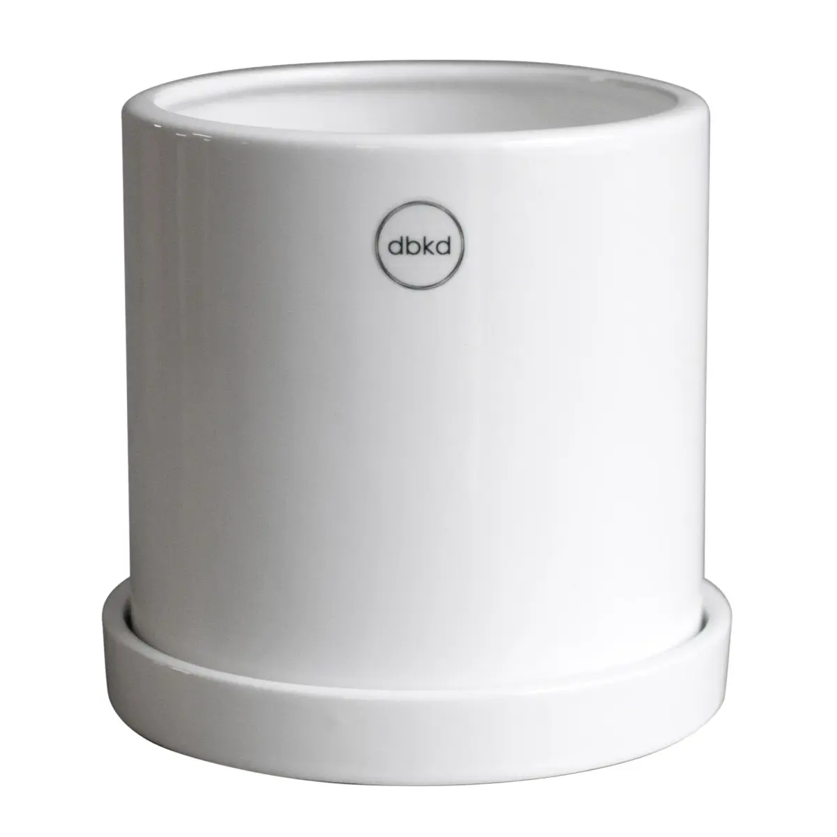 Grow krukke Ø13 cm med fat, Shiny white