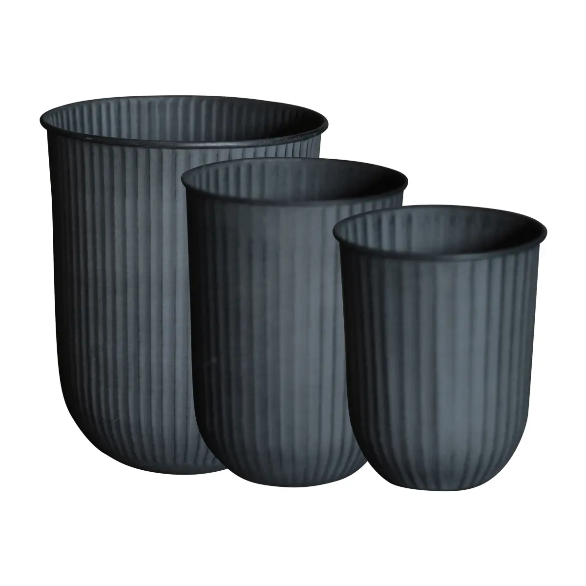 Out stripe krukke 3 deler, Svart
