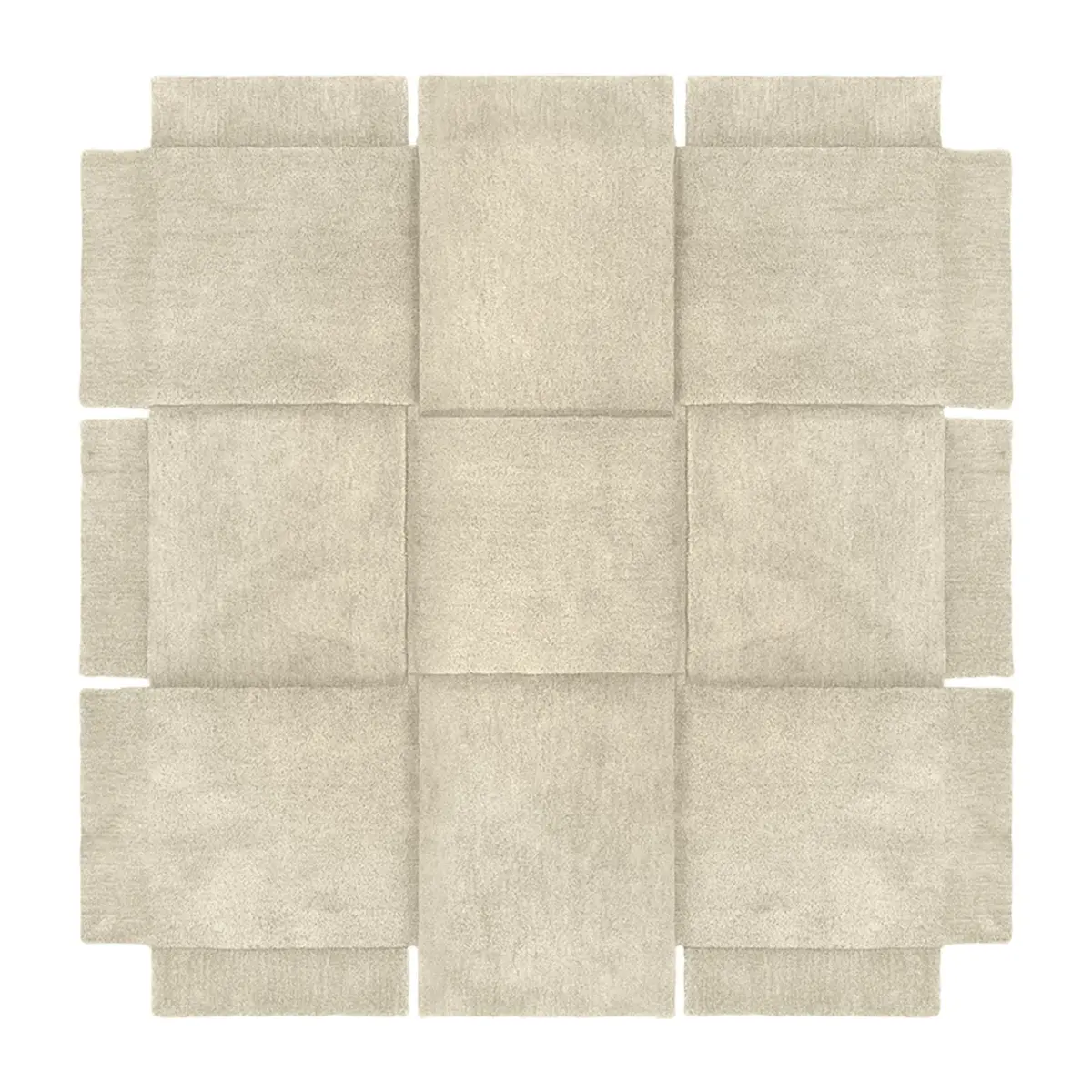 Basket gulvteppe beige, 180x180 cm