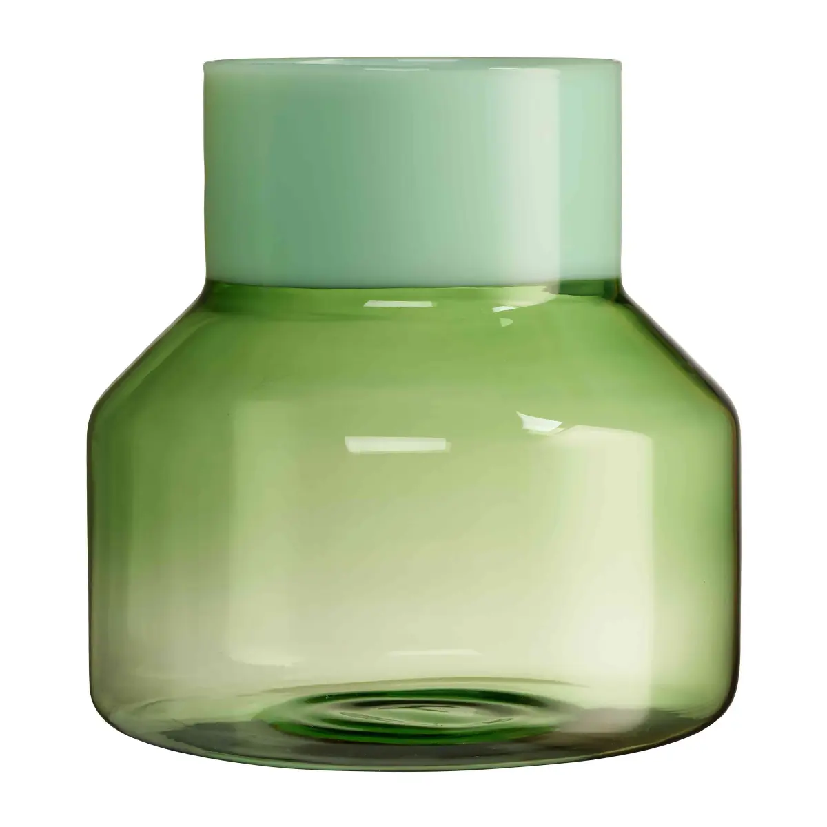 Generous vase large Ø 16,5 cm, Milky green-green