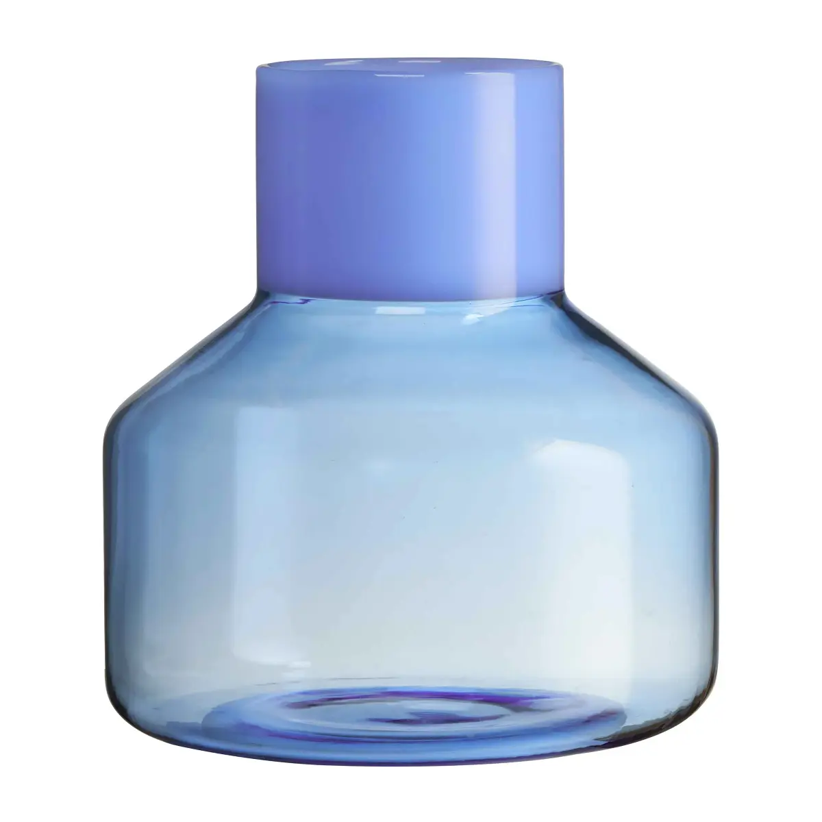Generous vase medium Ø 13 cm, Milky blue-blue