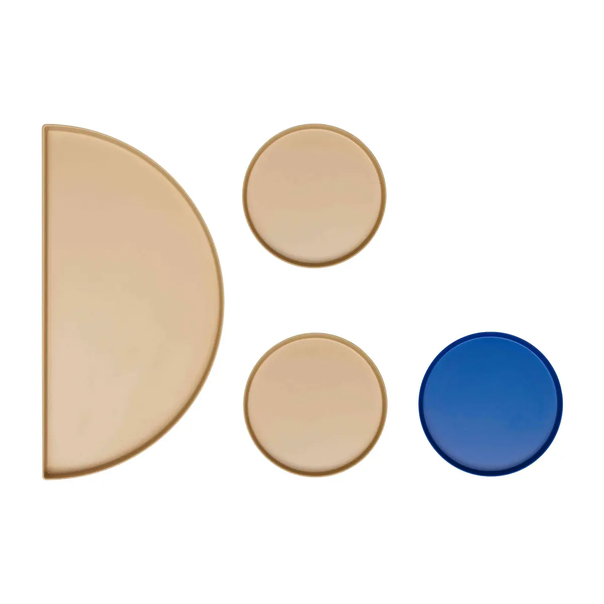 Treasure Trays brett sett med 4, Beige-cobalt blue