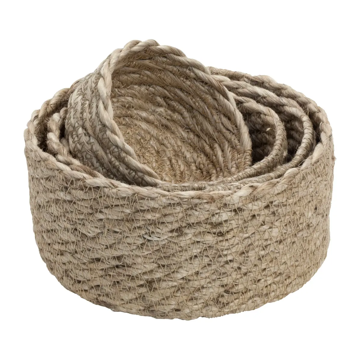 Elin jutekurv mini twist 4-pakning, Natur-grå