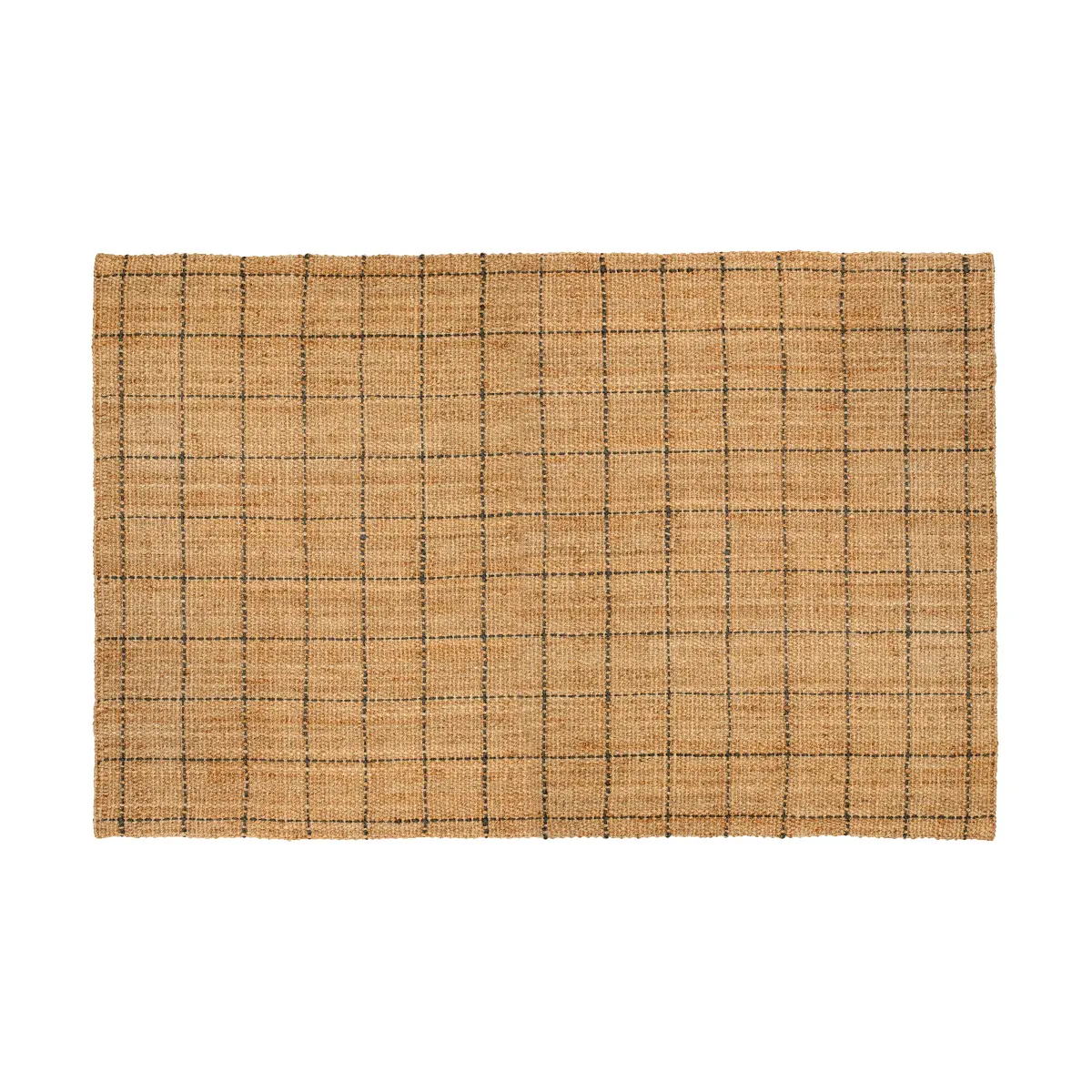 Freja juteteppe rutete 190 x 290 cm, Natural-dark grey