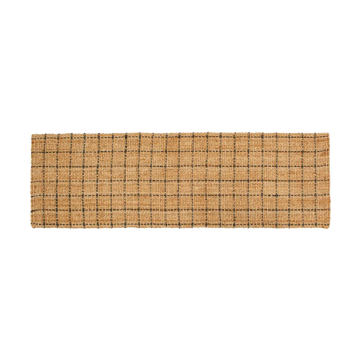 Freja juteteppe rutete 80 x 250 cm, Natural-dark grey