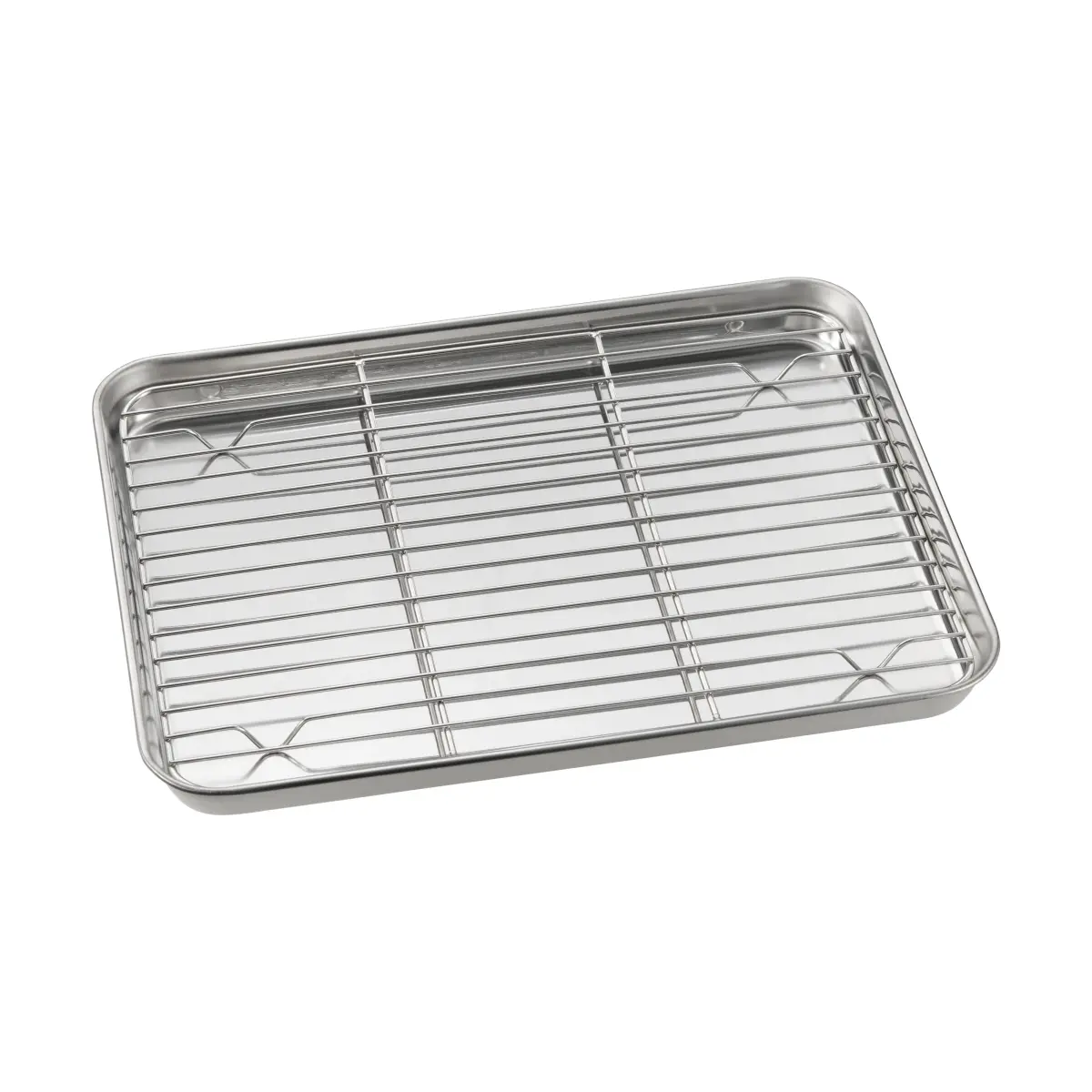 Gili gastroblekk, Rustfritt stål, med rist, 31,5×24,5 cm