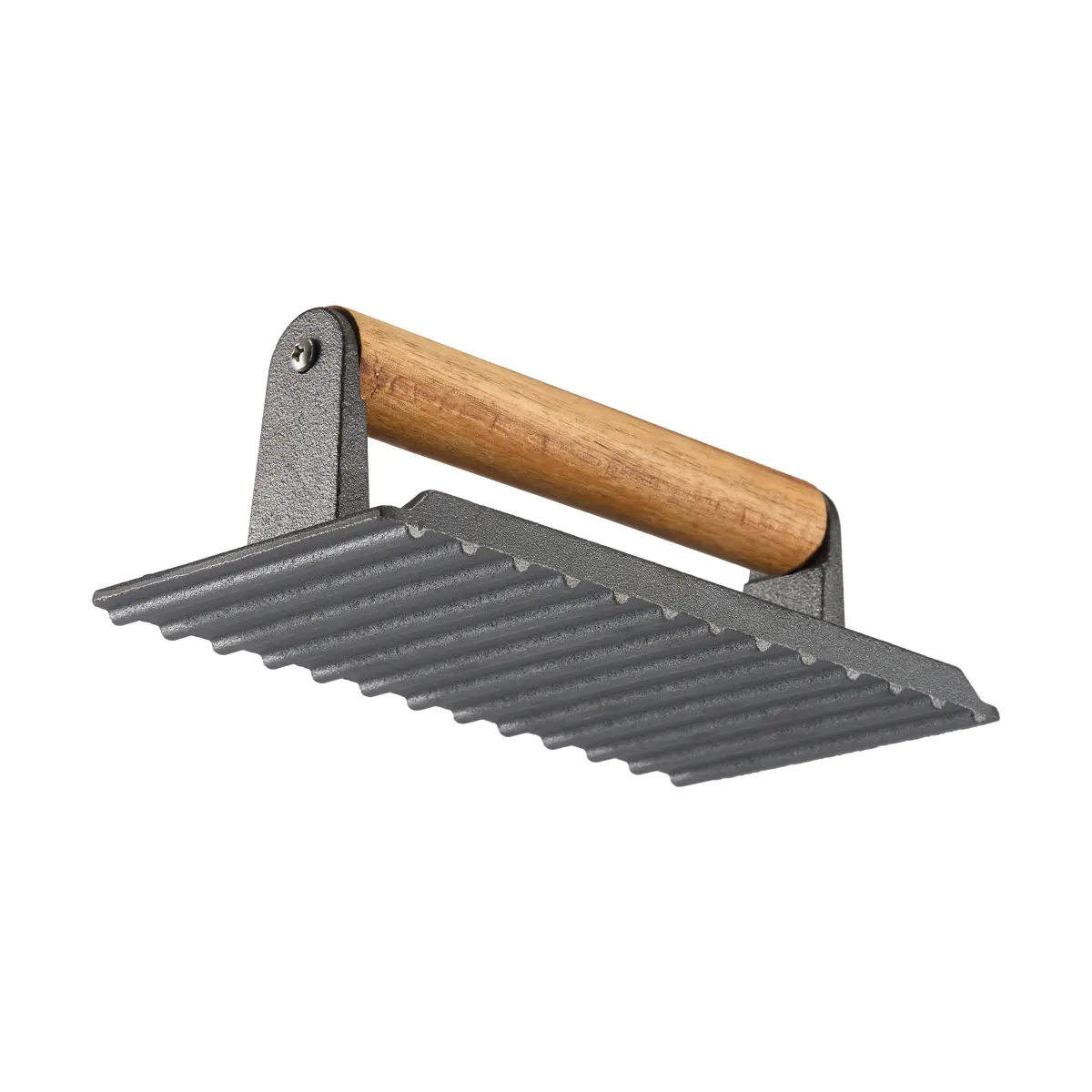 Griffin grillpresse/stekevekt, Støpejern, trehåndtak, 20×10 cm