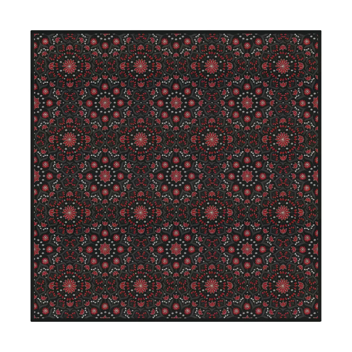 Bettys jule duk 145x145 cm, Rød-svart