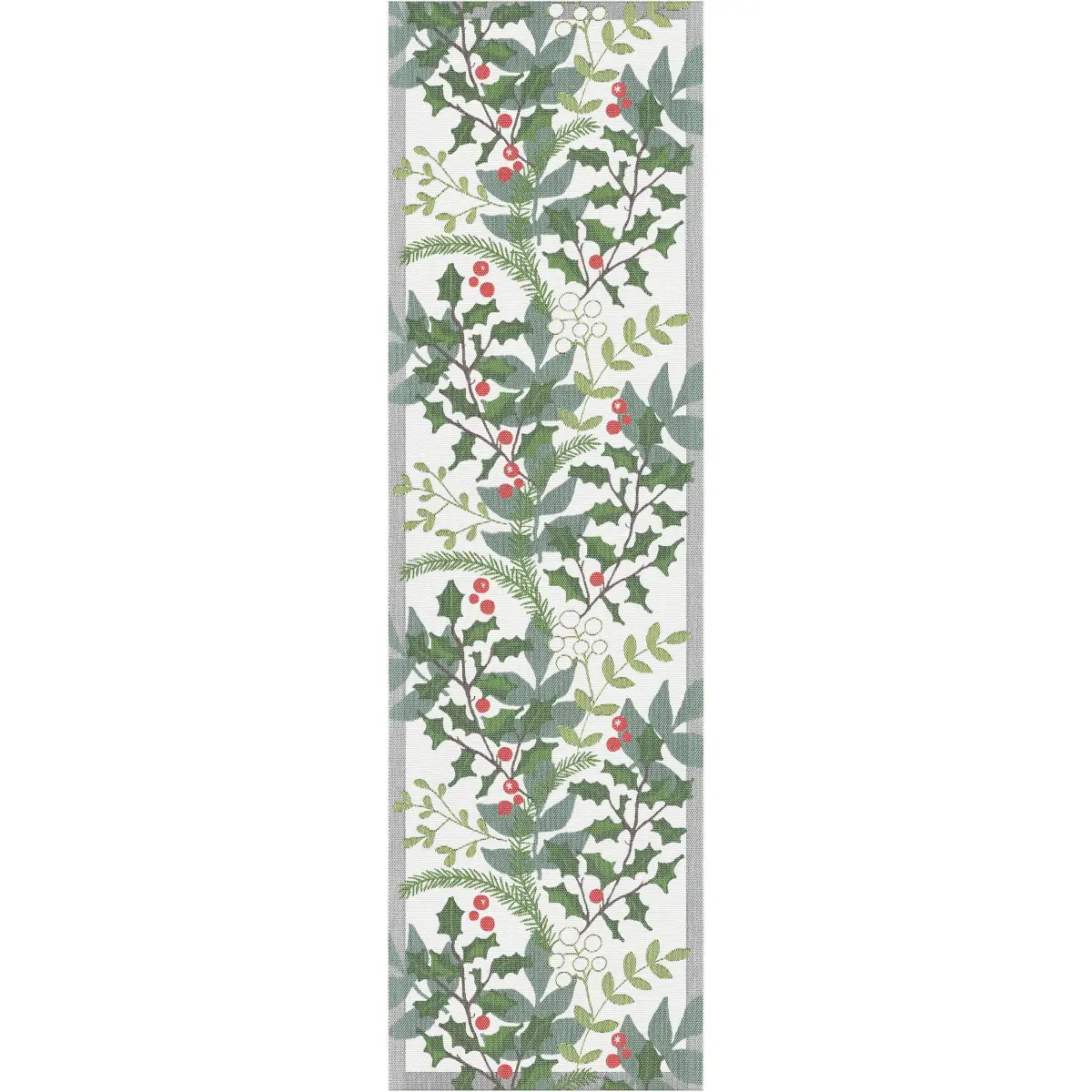 Julia bordsløper 35x120 cm, Hvit-grønn