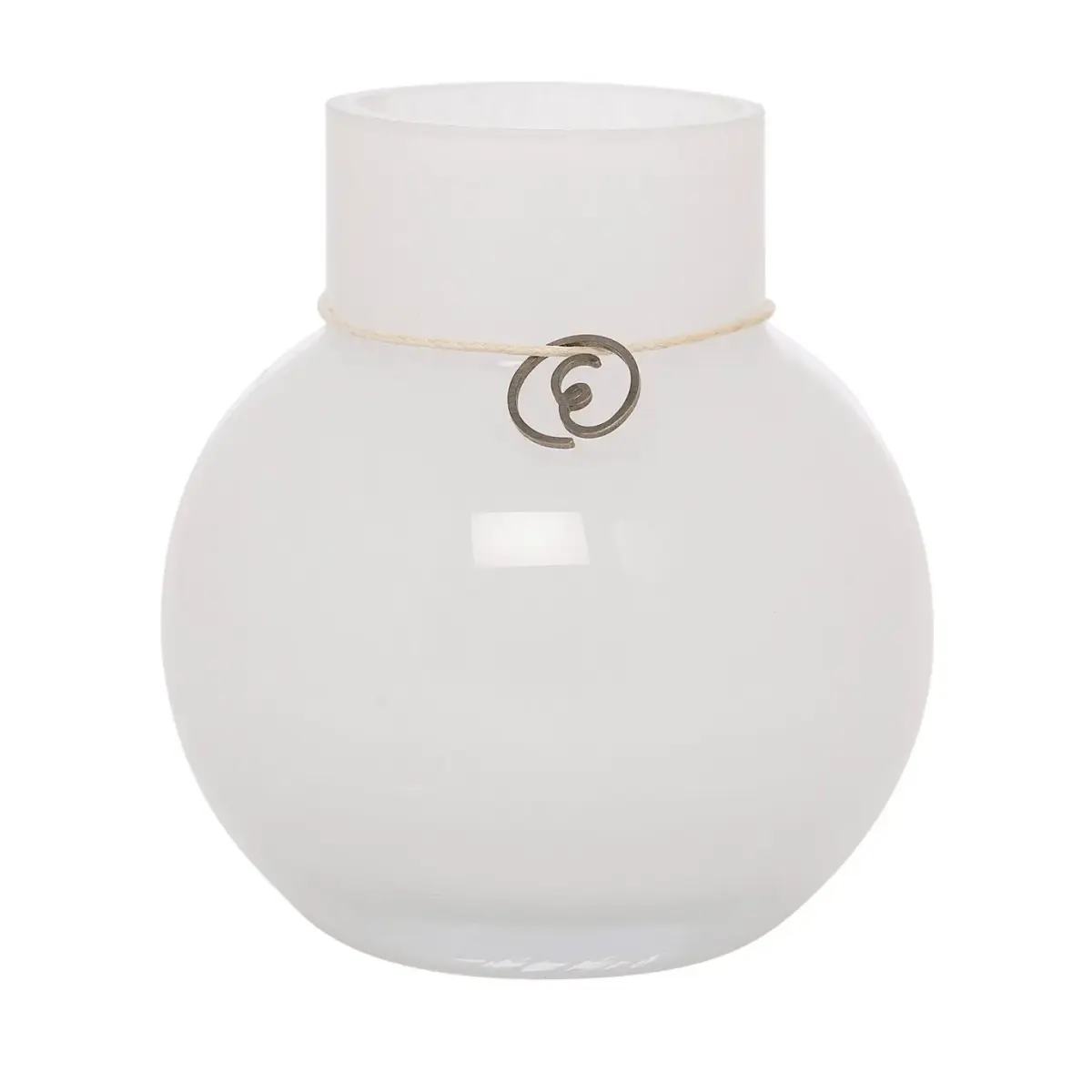 Ernst glassvase rund hvit, H 10 cm Ø 9 cm