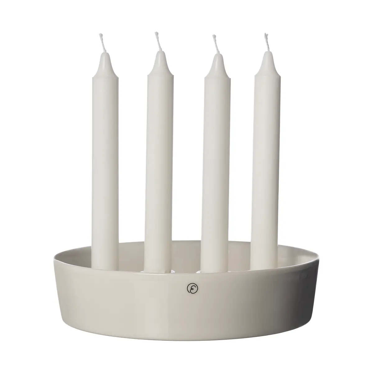Ernst lysholder adventslysestake Ø 18 cm, Glasert hvit