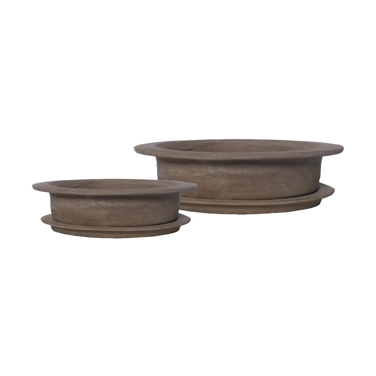 Ernst terracotta oval krukke 2 deler, Brun