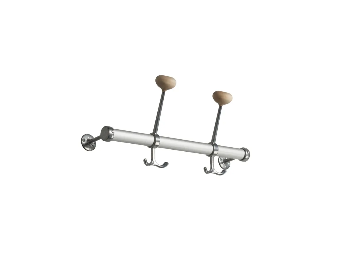 Gustav Hattkroklist 40 cm 2 kroker, Aluminium-svart