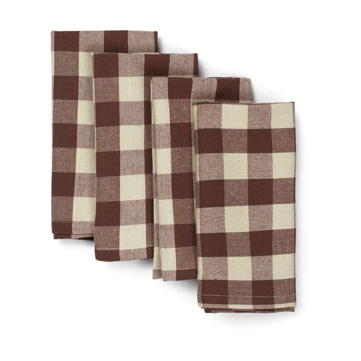 Bothy Check bomullserviett 40x40 cm 4-stk., Cinnamon-grey green
