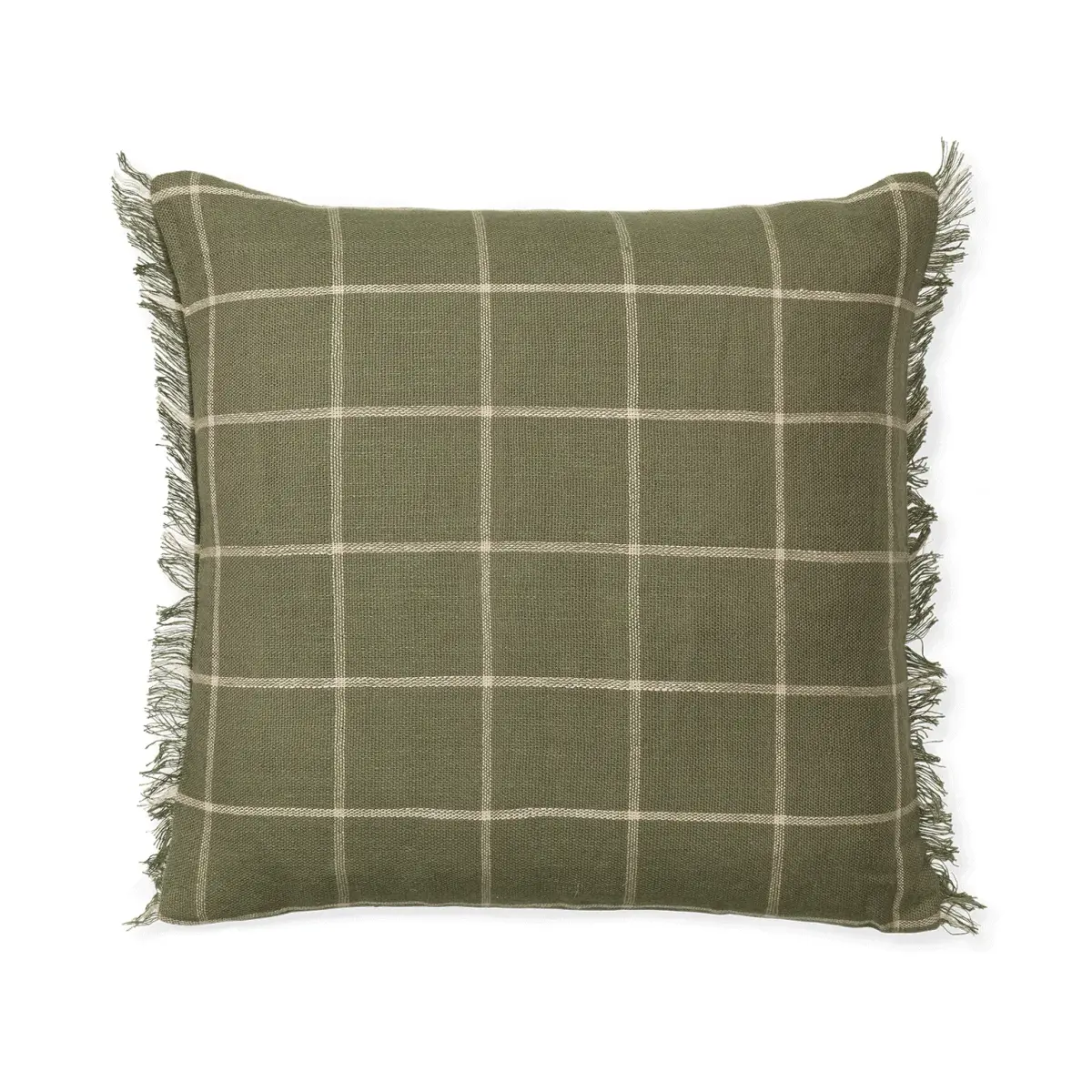 Calm putetrekk 50 x 50 cm, Olive-Off-white