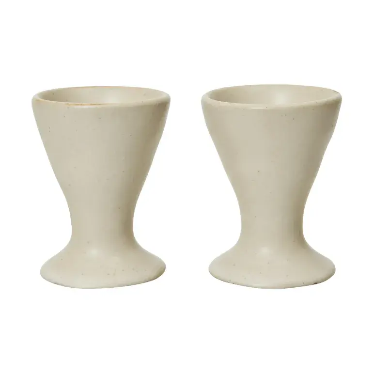 Flow eggeglass 2-stk., Off-white speckle