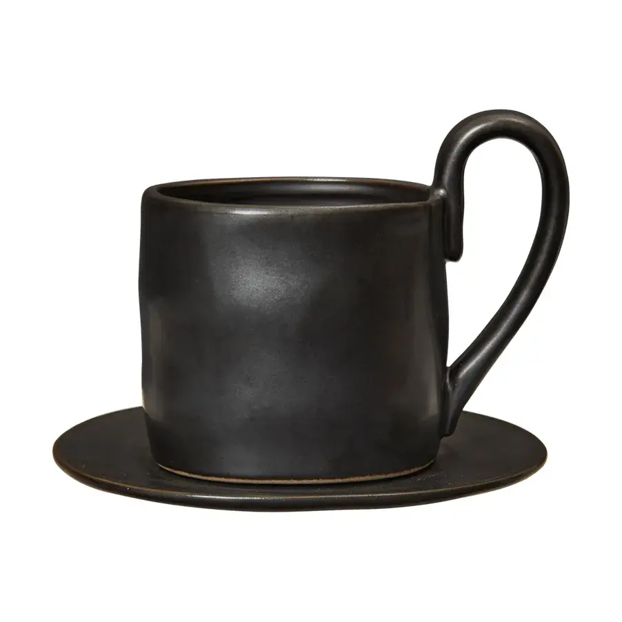 Flow kopp med fat 25 cl, Black