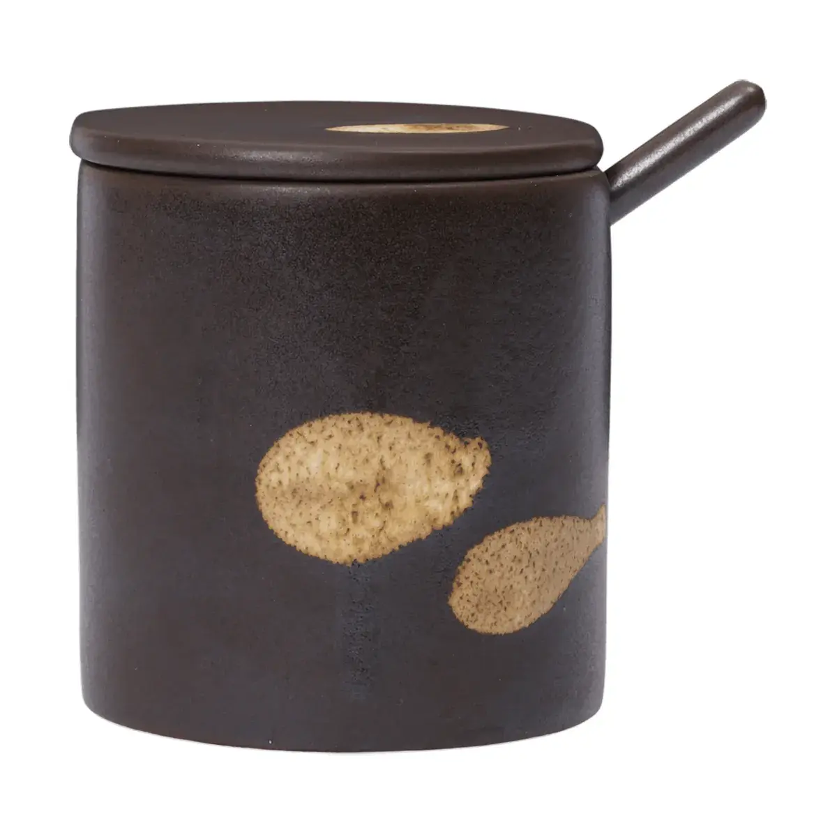 Koyo krukke med skje, Dark brown-buff