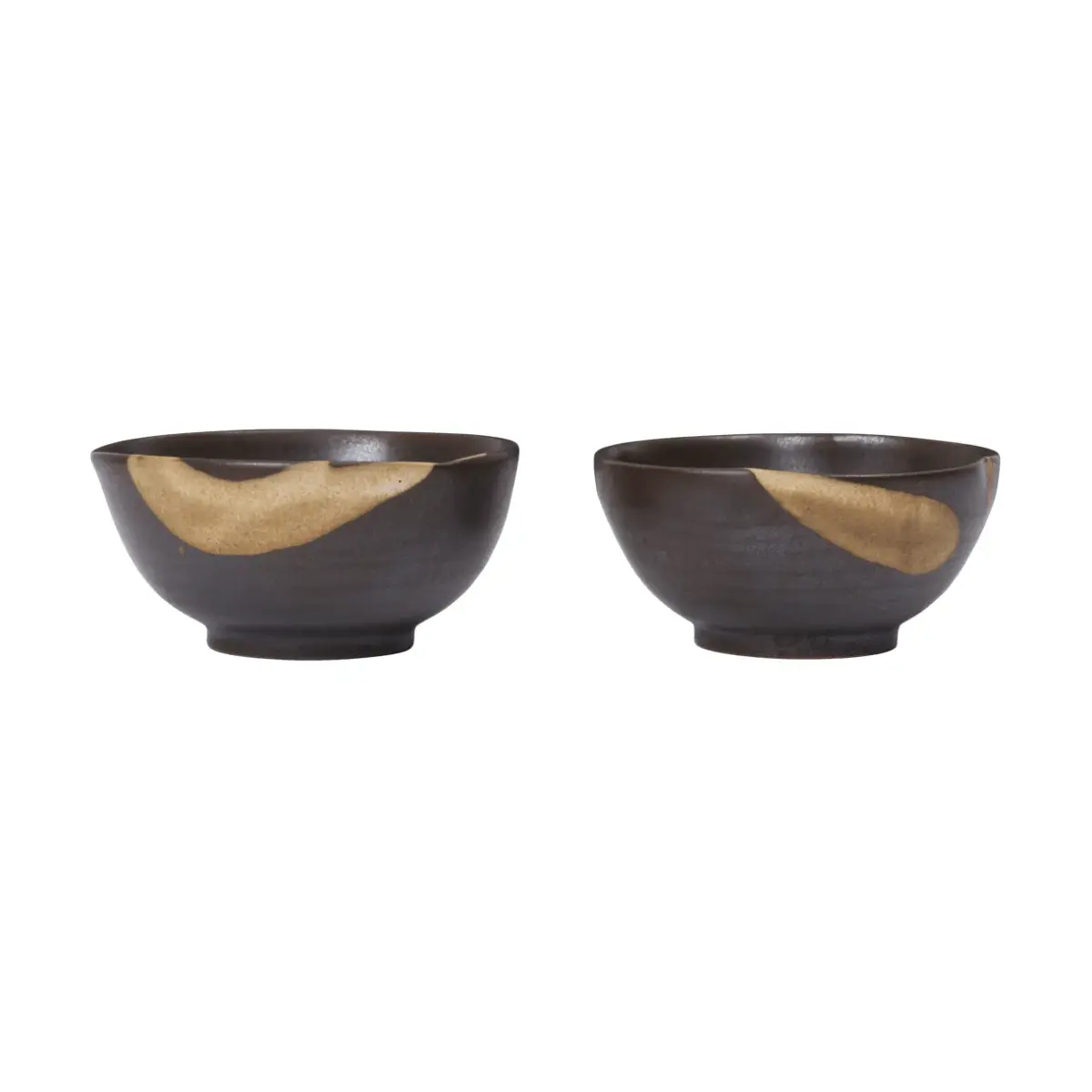 Koyo skål 2-pk, Dark brown-buff, Ø8,5x4,5 cm