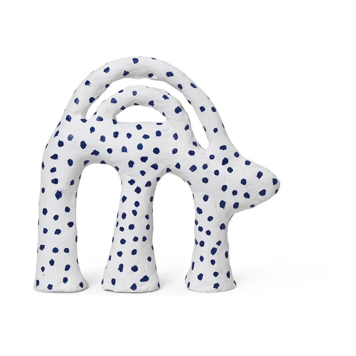 Mumbo skulptur 14,5 x 18,5 cm, White-blue