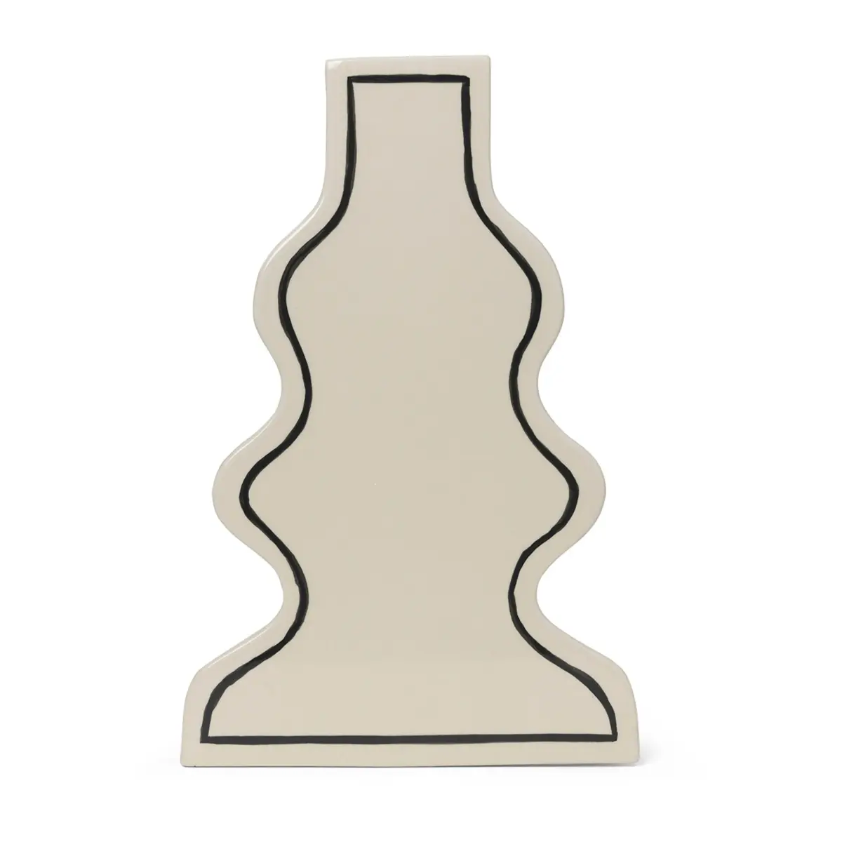 Paste vase curvy 36 cm, Off-white