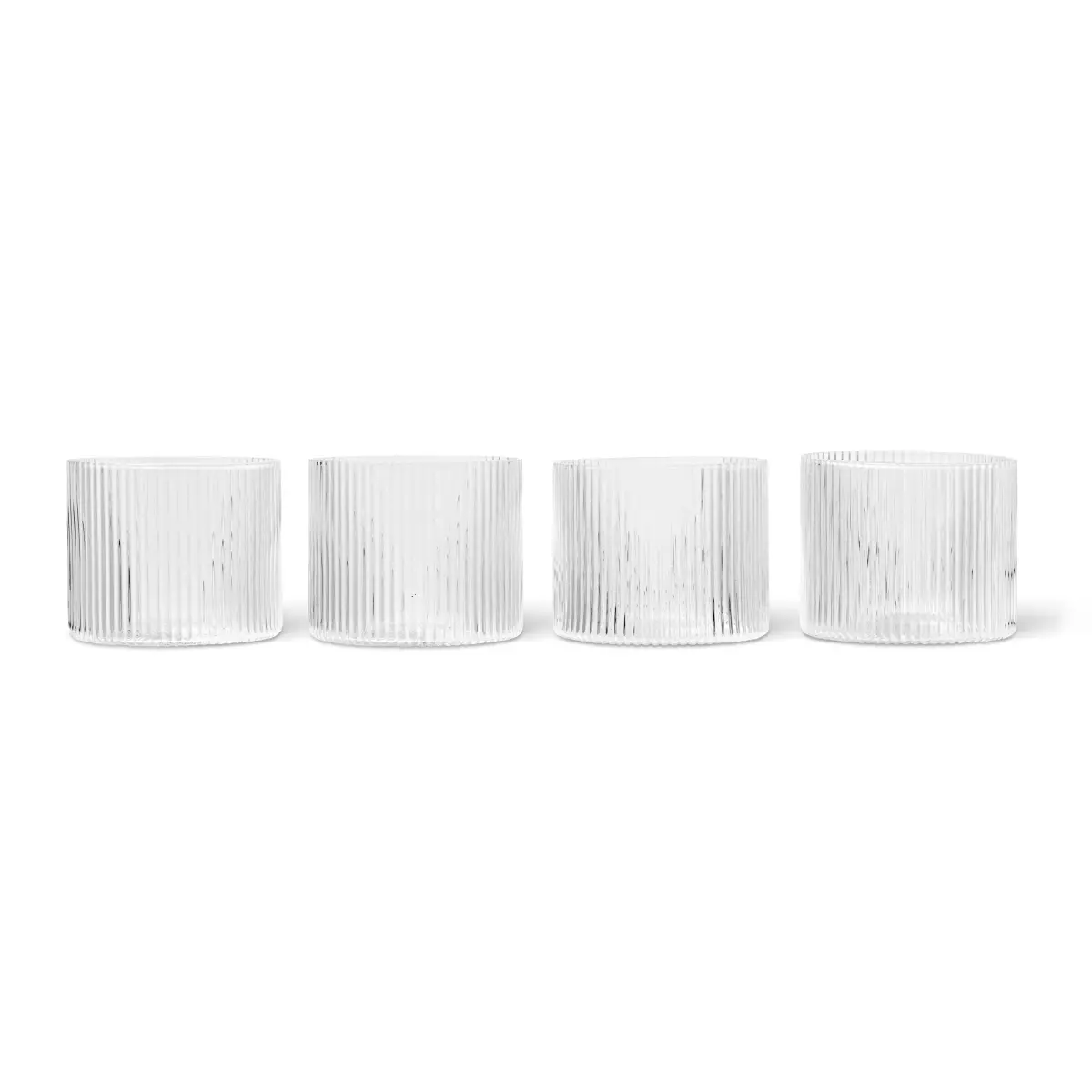 Ripple glass lavt 4-pakning, Clear