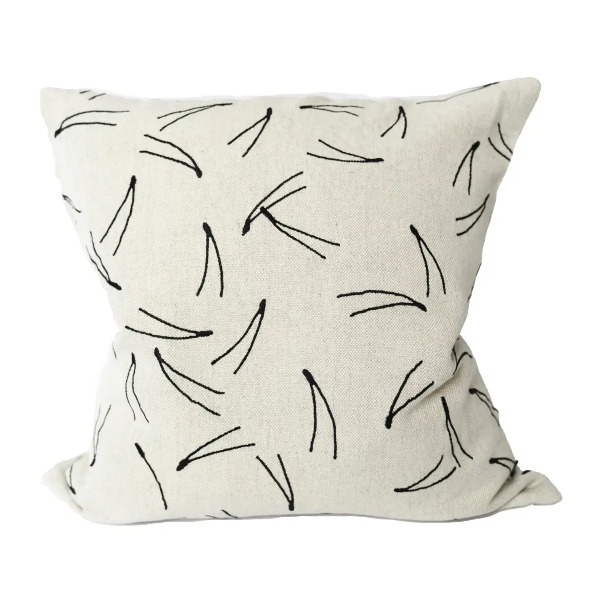 Barr putetrekk brodert 48 x 48 cm, Natur-sort