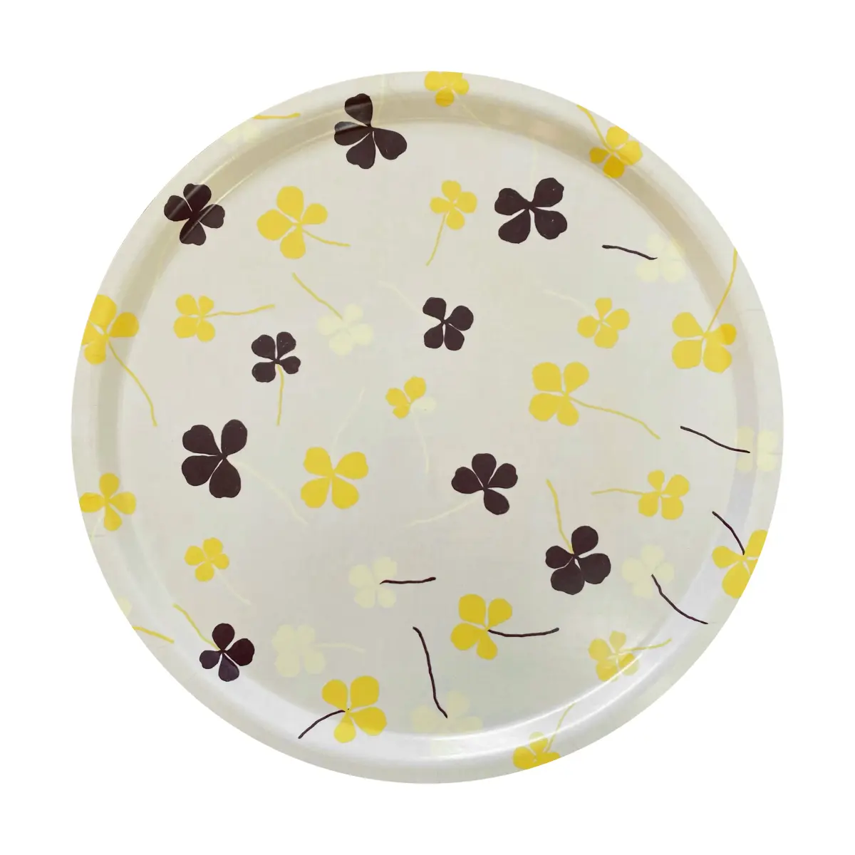 Clover brett Ø 38 cm, White-yellow