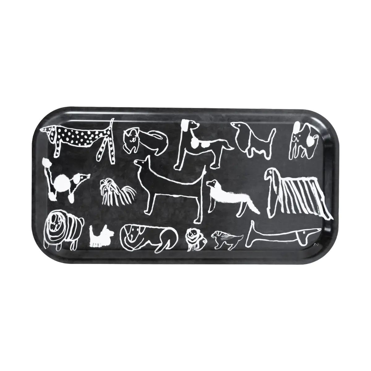 Dogs brett 22x43 cm, Black-white