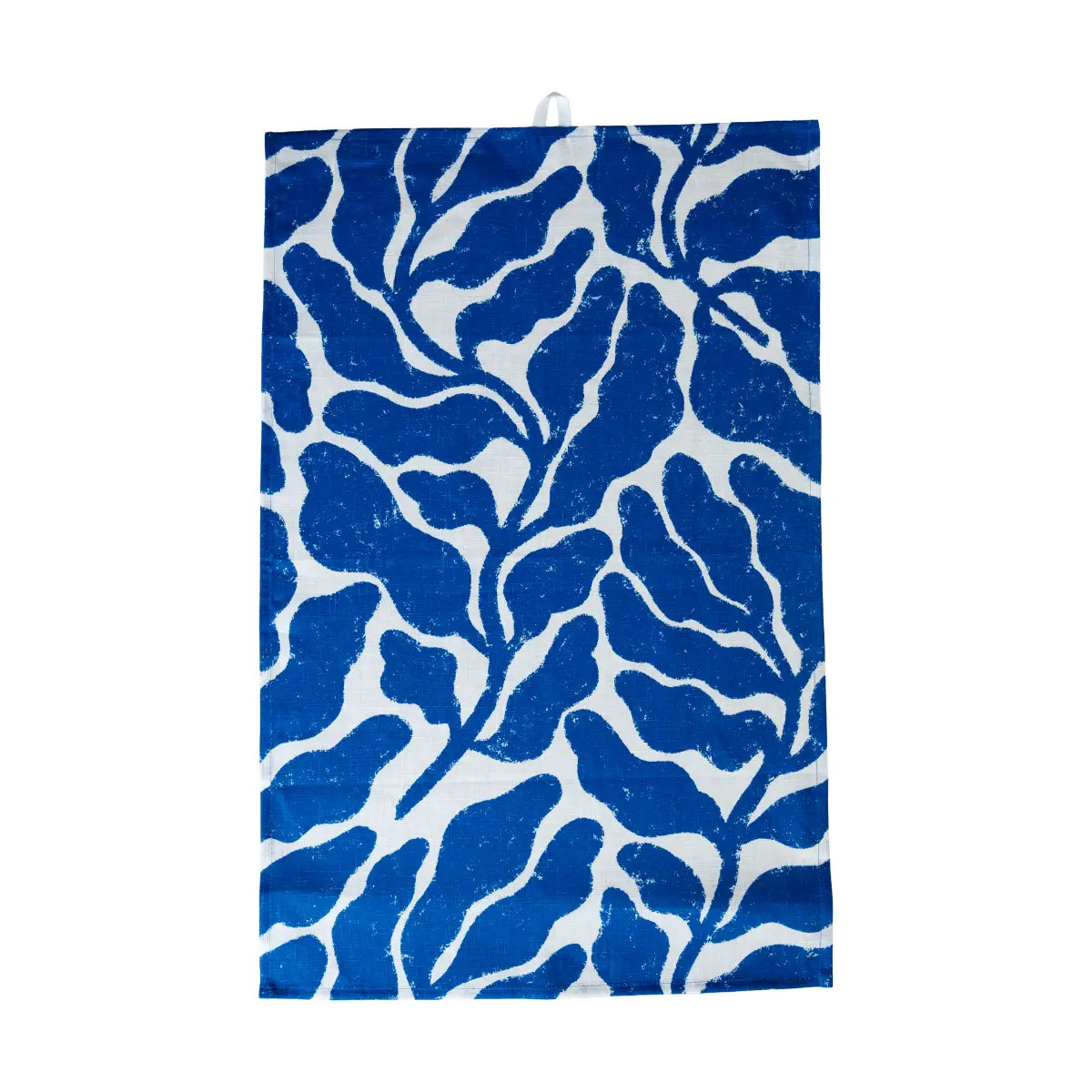 Leaves kjøkkenhåndkle, Hvit-blå, 47x70 cm