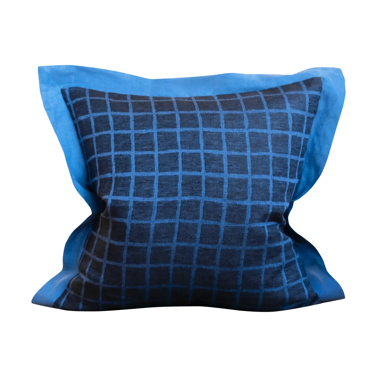 Rutete putetrekk 47 x 47 cm, Blue-black