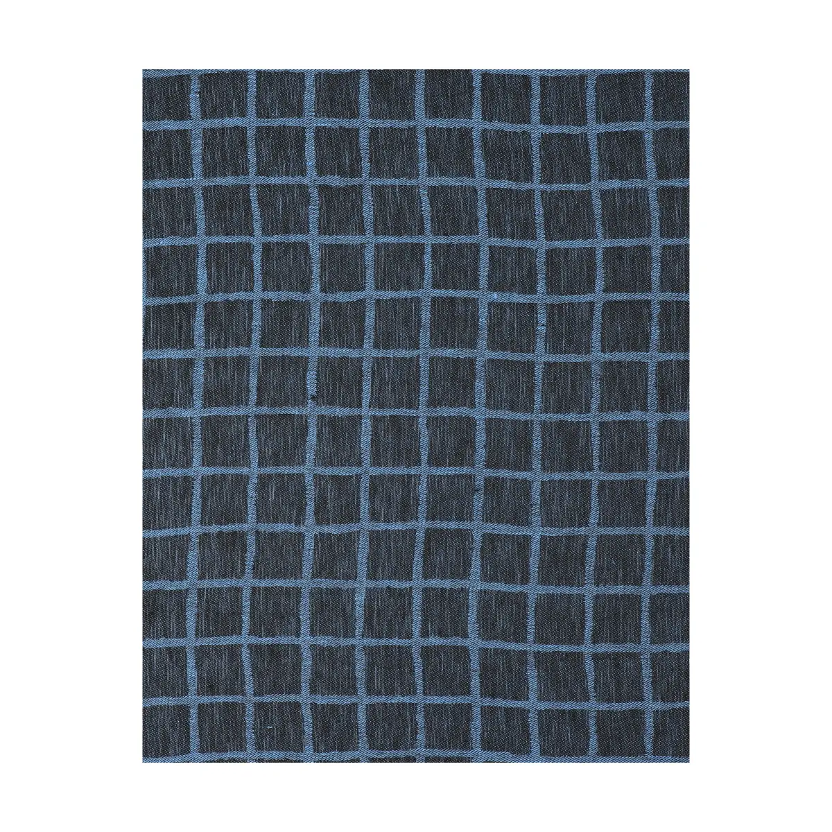 Rutig jacquardvevd bordduk 147x147 cm, Blue-black
