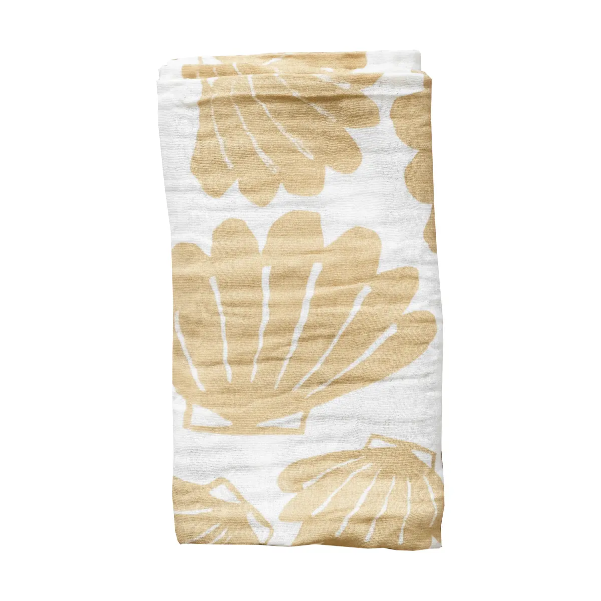 Skjell muslinteppe 120 x 120 cm, Sand
