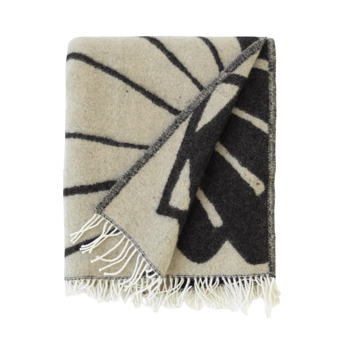 Skjell pledd 130 x 190 cm, Coal-Beige