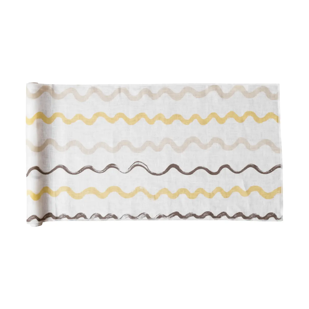Stripete bordløper 45 x 150 cm, White-yellow