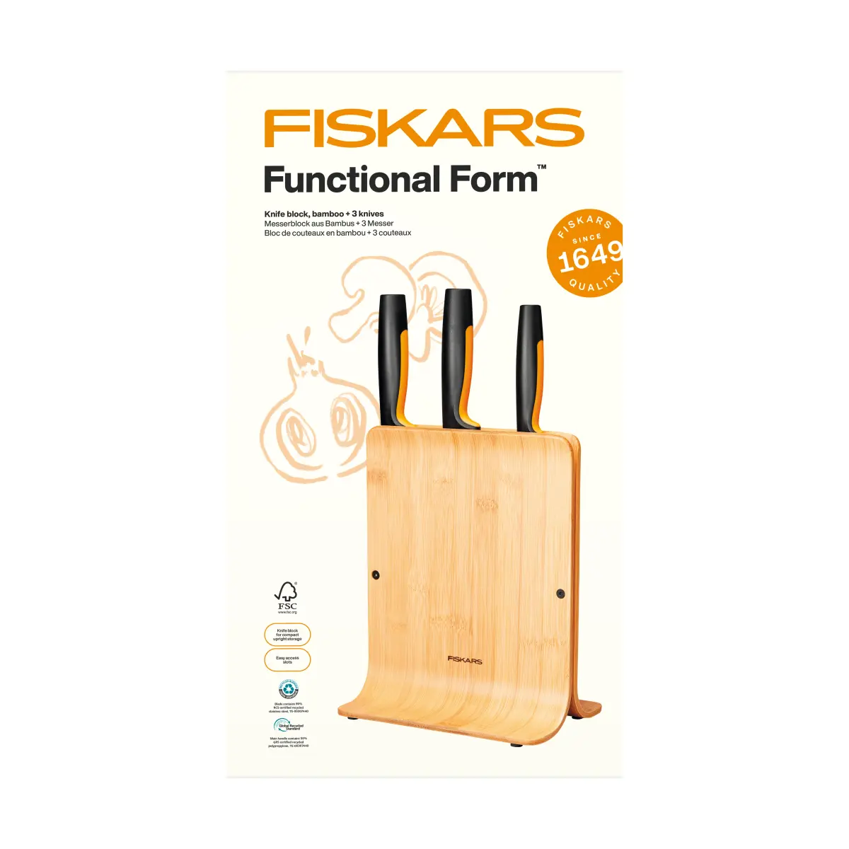 Functional Form knivsett med knivblokk, Bambus, 4 deler