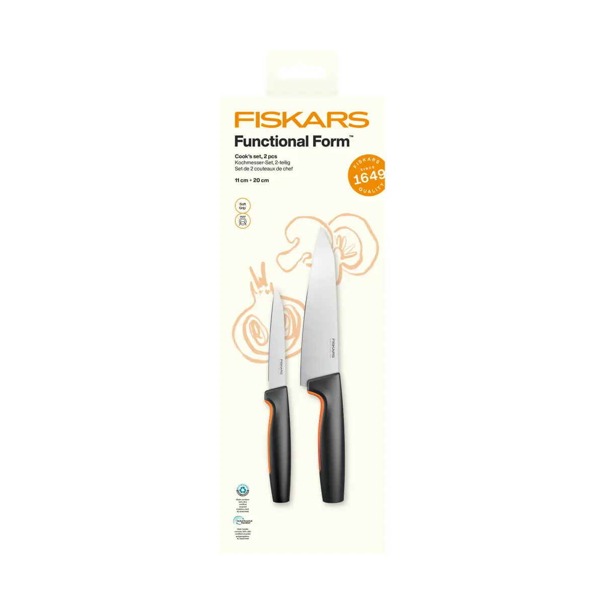 Functional Form kokkeknivsett, Rustfritt stål, 2 deler