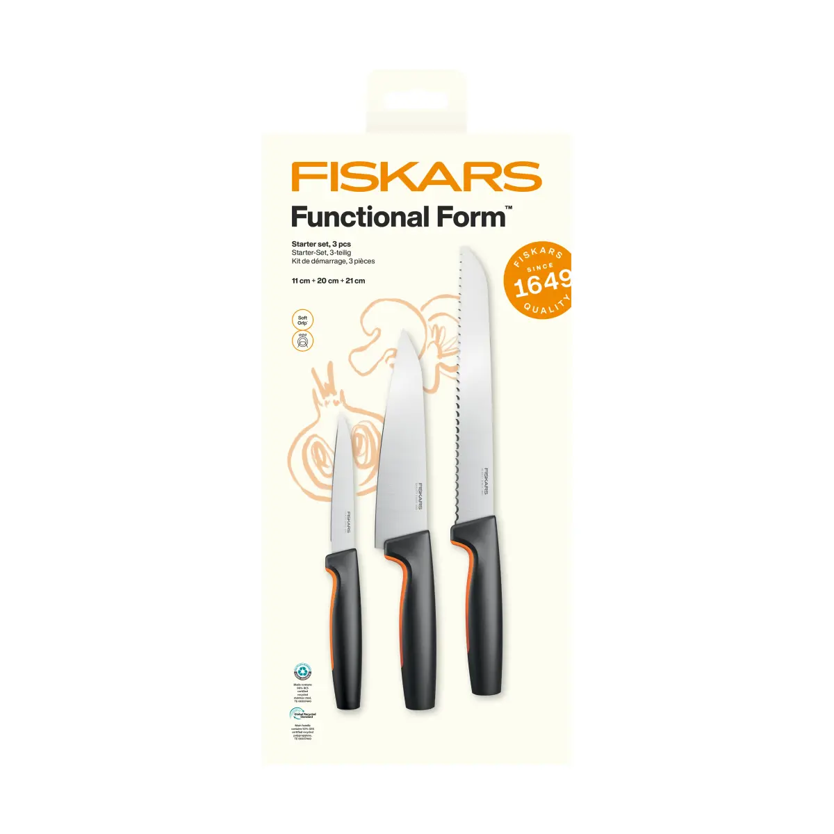 Functional Form startsett, Rustfritt stål, 3 deler