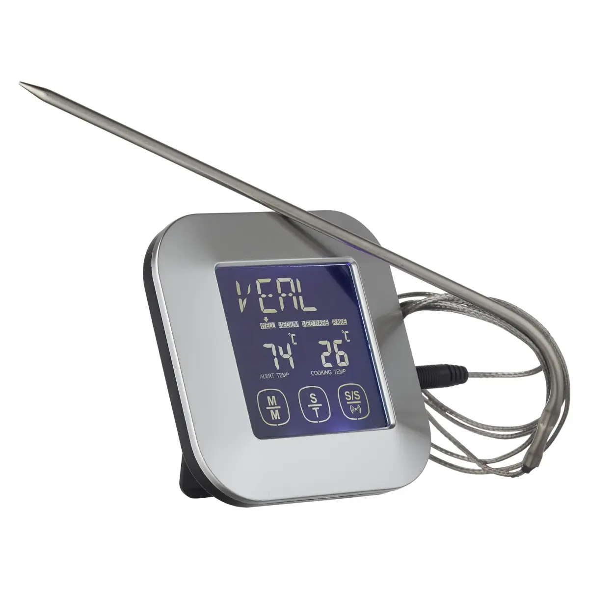 Funktion steketermometer-timer, Stål