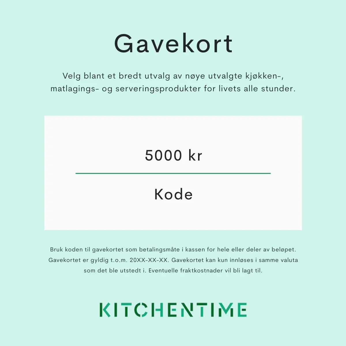 Digitalt gavekort, 5 000 ,-