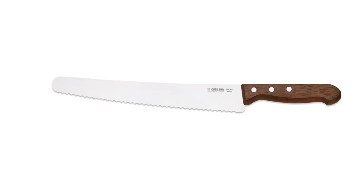 Giesser brødkniv 25 cm, Stål-rosetre brun